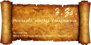 Hornyánszky Zsuzsanna névjegykártya